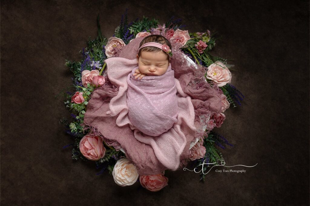 Newborn Photo all wrapped up East Grinstead