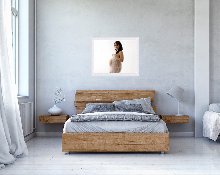 Maternity bed framed fine art